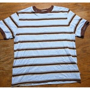 Iz It U Mens Stripped  Ringer T-Shirt Skater Surf Vintage 90s Y2K Large USA
